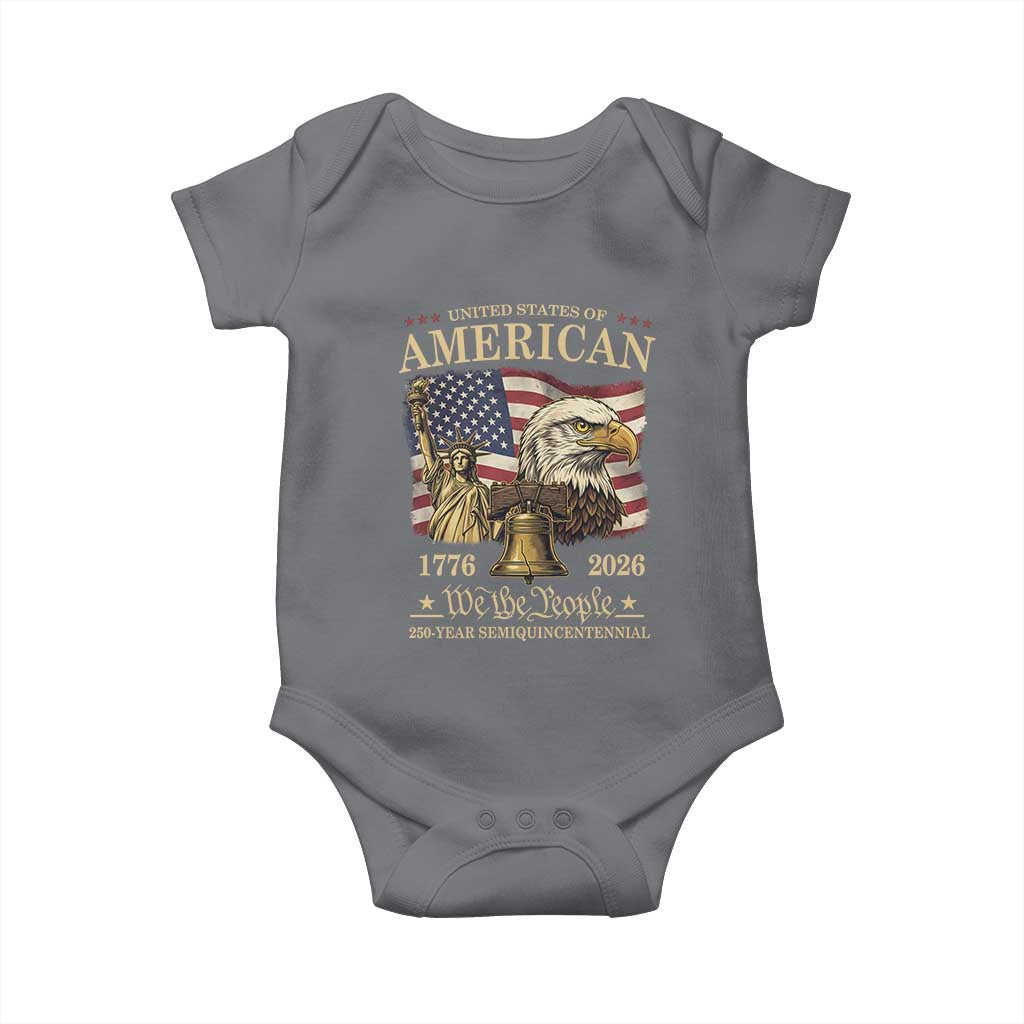 USA 250th Anniversary Baby Onesie America 1776-2026 Patriotic Eagle Liberty Bell