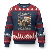 USA 250th Anniversary Ugly Christmas Sweater America 1776-2026 Patriotic Eagle Liberty Bell