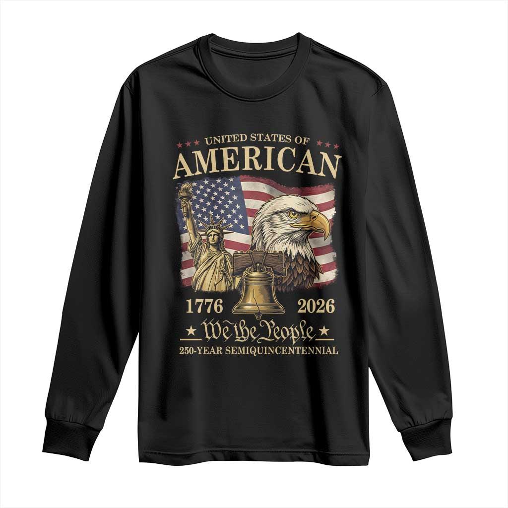 USA 250th Anniversary Long Sleeve Shirt America 1776-2026 Patriotic Eagle Liberty Bell