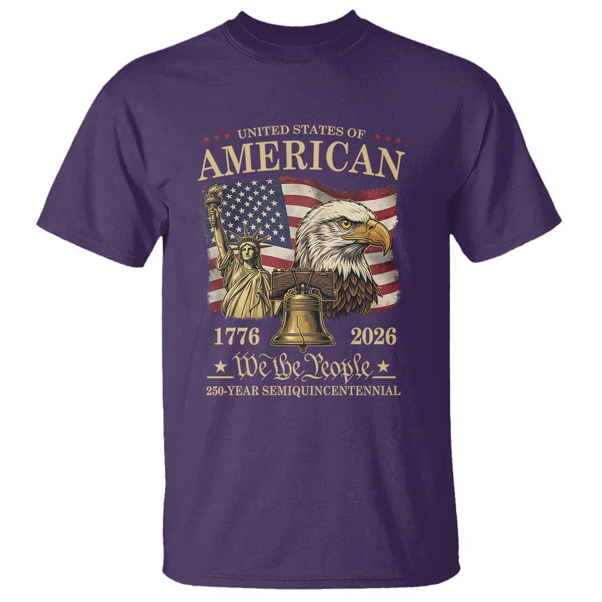 USA 250th Anniversary T Shirt America 1776-2026 Patriotic Eagle Liberty Bell