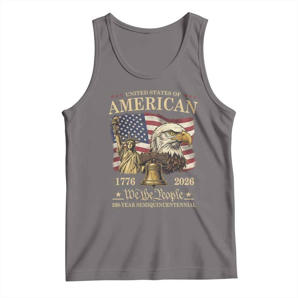 USA 250th Anniversary Tank Top America 1776-2026 Patriotic Eagle Liberty Bell
