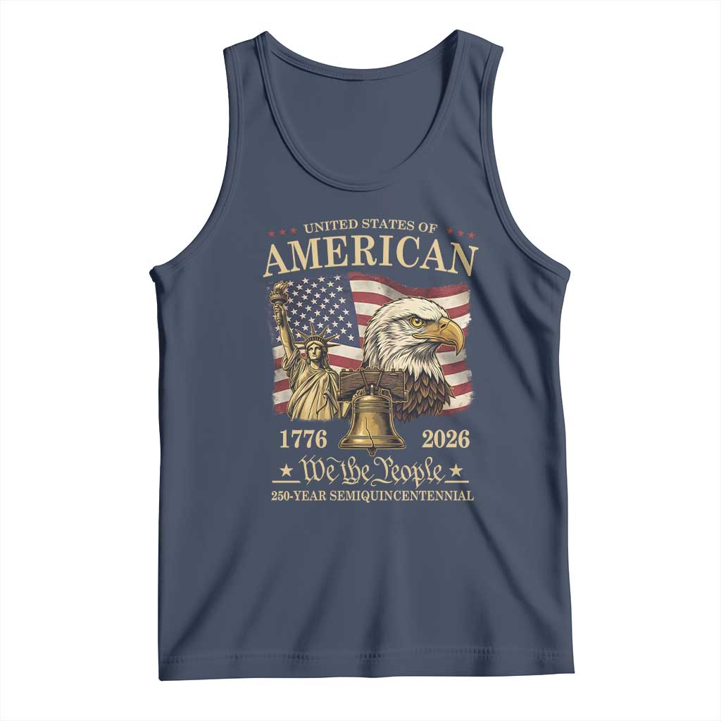 USA 250th Anniversary Tank Top America 1776-2026 Patriotic Eagle Liberty Bell