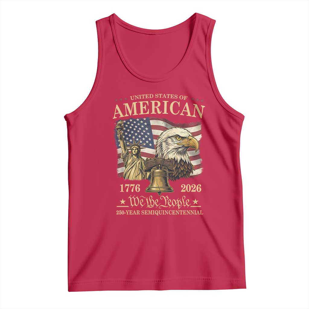 USA 250th Anniversary Tank Top America 1776-2026 Patriotic Eagle Liberty Bell
