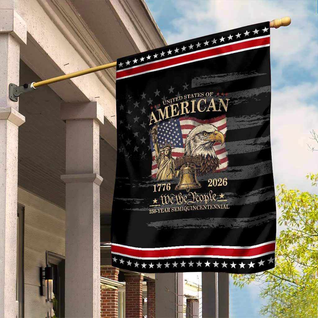 USA 250th Anniversary Patriotic Garden Flag America 1776-2026 Patriotic Eagle Liberty Bell