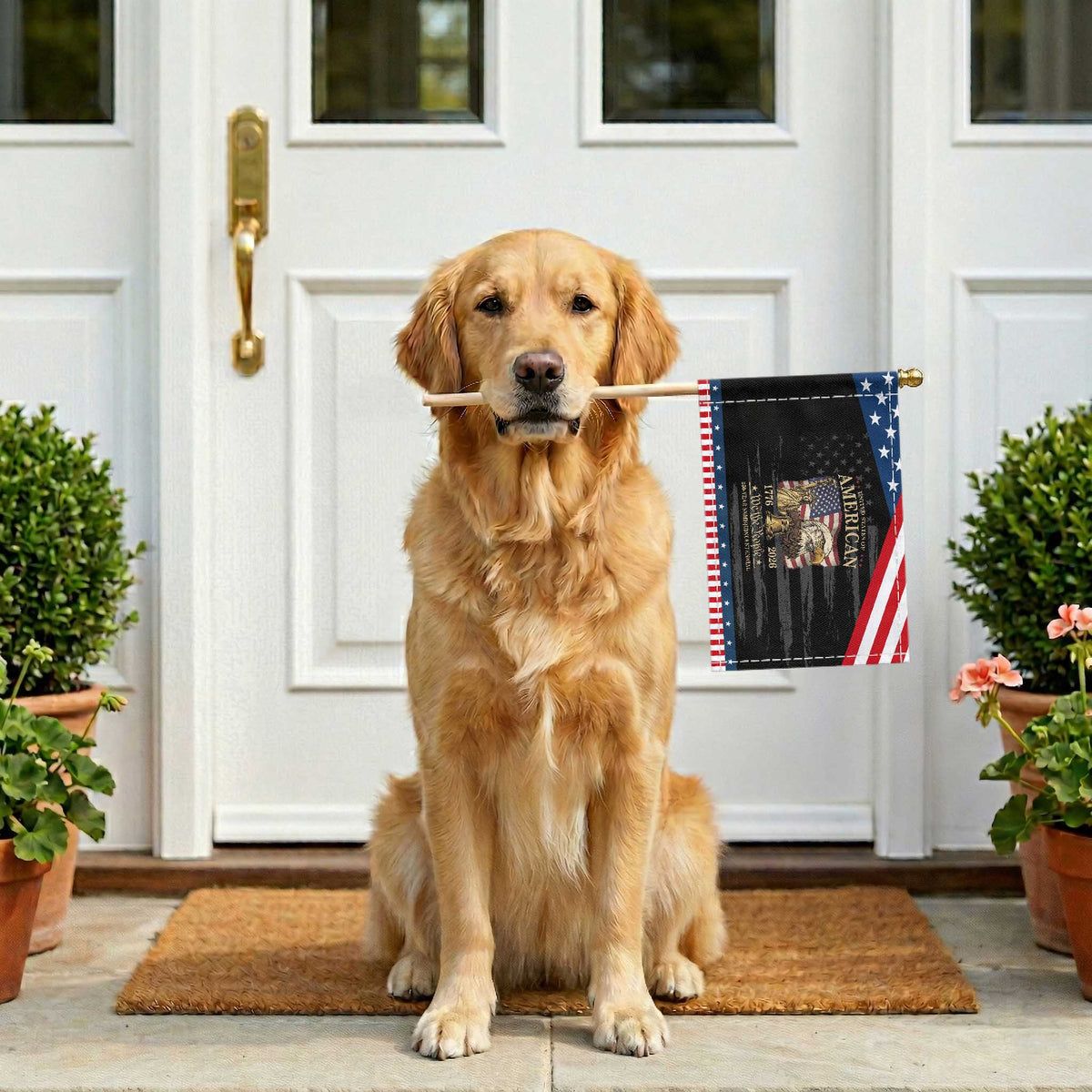 USA 250th Anniversary Patriotic Handheld Flag America 1776-2026 Patriotic Eagle Liberty Bell