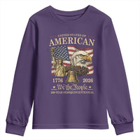 USA 250th Anniversary Youth Sweatshirt America 1776-2026 Patriotic Eagle Liberty Bell