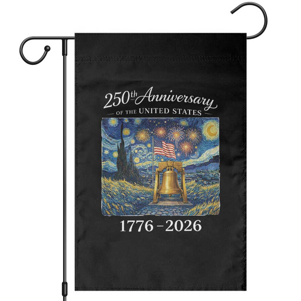 USA 250th Anniversary Garden Flag Liberty Bell 1776–2026 Patriotic American Flag Starry Night