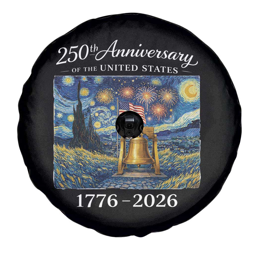 USA 250th Anniversary Spare Tire Cover Liberty Bell 1776–2026 Patriotic American Flag Starry Night