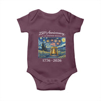 USA 250th Anniversary Baby Onesie Patriotic Liberty Bell 1776 2026 American Flag Starry Night