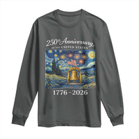 USA 250th Anniversary Long Sleeve Shirt Patriotic Liberty Bell 1776 2026 American Flag Starry Night