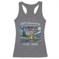 USA 250th Anniversary Racerback Tank Top Patriotic Liberty Bell 1776 2026 American Flag Starry Night