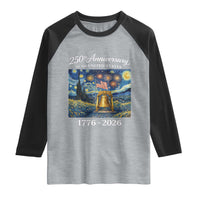 USA 250th Anniversary Raglan Shirt Liberty Bell 1776–2026 Patriotic American Flag Starry Night