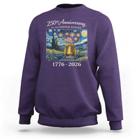 USA 250th Anniversary Sweatshirt Liberty Bell 1776–2026 Patriotic American Flag Starry Night