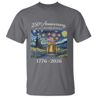 USA 250th Anniversary T Shirt Liberty Bell 1776–2026 Patriotic American Flag Starry Night