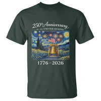USA 250th Anniversary T Shirt Liberty Bell 1776–2026 Patriotic American Flag Starry Night