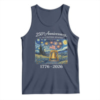 USA 250th Anniversary Tank Top Liberty Bell 1776–2026 Patriotic American Flag Starry Night