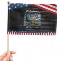 USA 250th Anniversary Patriotic Handheld Flag Liberty Bell 1776–2026 Patriotic American Flag Starry Night