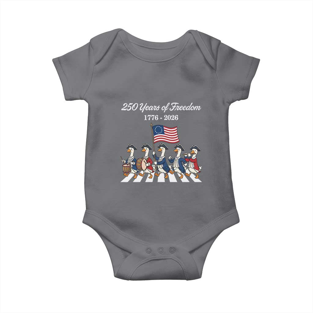 250 Years Of Freedom Baby Onesie Silly Goose Patriotic 4th of July