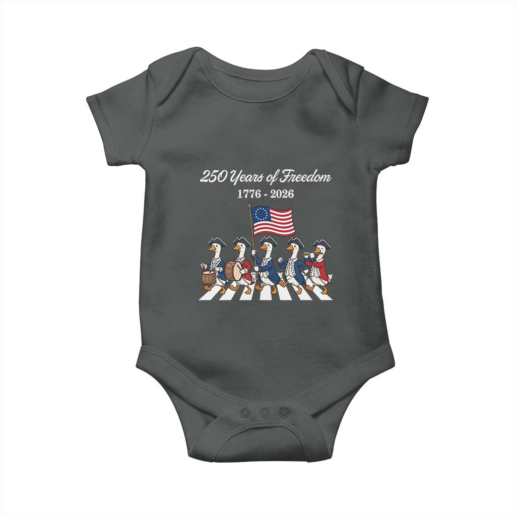 250 Years Of Freedom Baby Onesie Silly Goose Patriotic 4th of July
