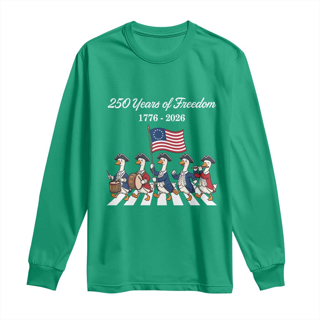 250 Years Of Freedom Long Sleeve Shirt Silly Goose Patriotic 4th of July
