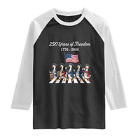 250 Years Of Freedom Raglan Shirt Silly Goose Patriotic 4th of July