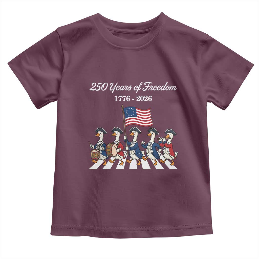 250 Years Of Freedom Toddler T Shirt Silly Goose Patriotic 4th of July