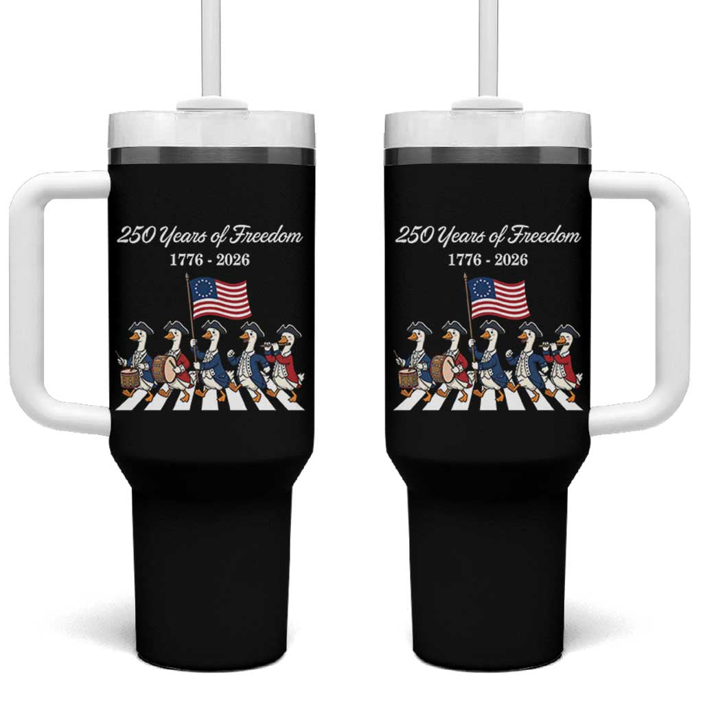 250 Years Of Freedom Tumbler With Handle Silly Goose Patriotic 4th of July