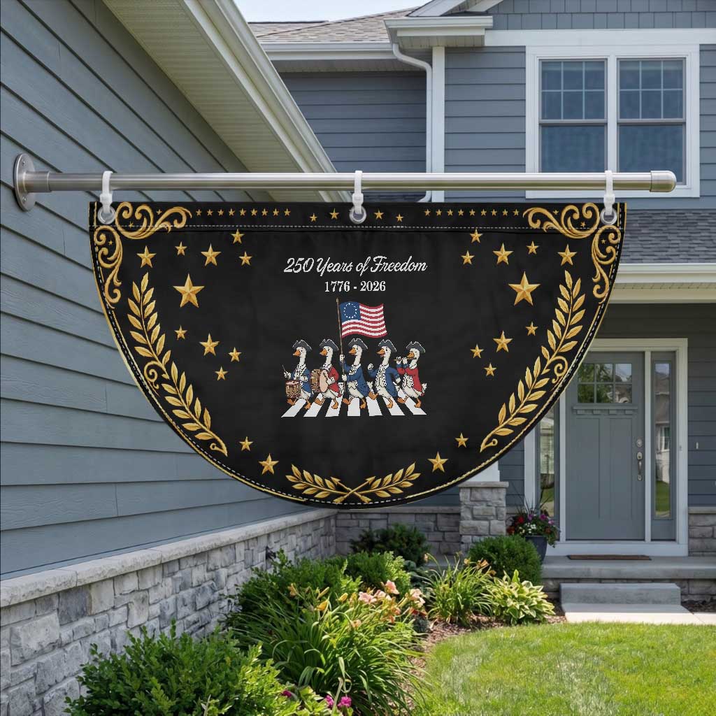 250 Years Of Freedom Patriotic Fan Flag Silly Goose American 4th of July