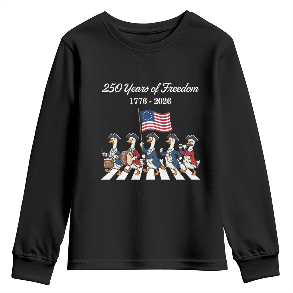 250 Years Of Freedom Youth Sweatshirt Silly Goose Patriotic 4th of July