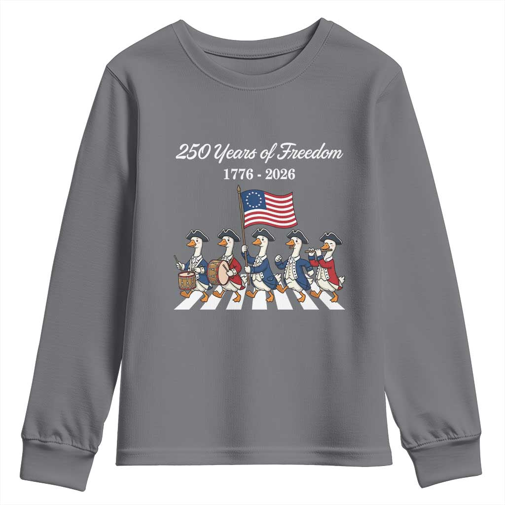 250 Years Of Freedom Youth Sweatshirt Silly Goose Patriotic 4th of July