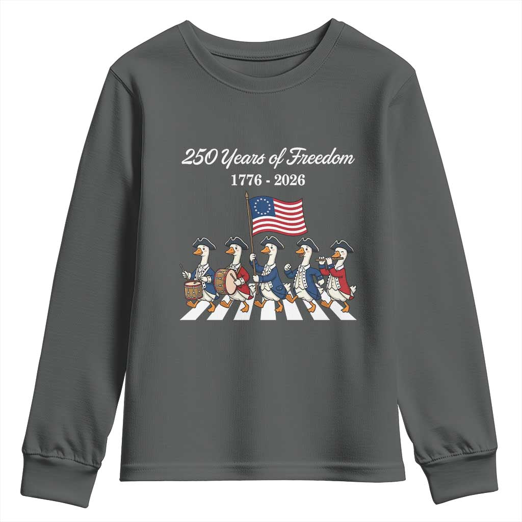 250 Years Of Freedom Youth Sweatshirt Silly Goose Patriotic 4th of July