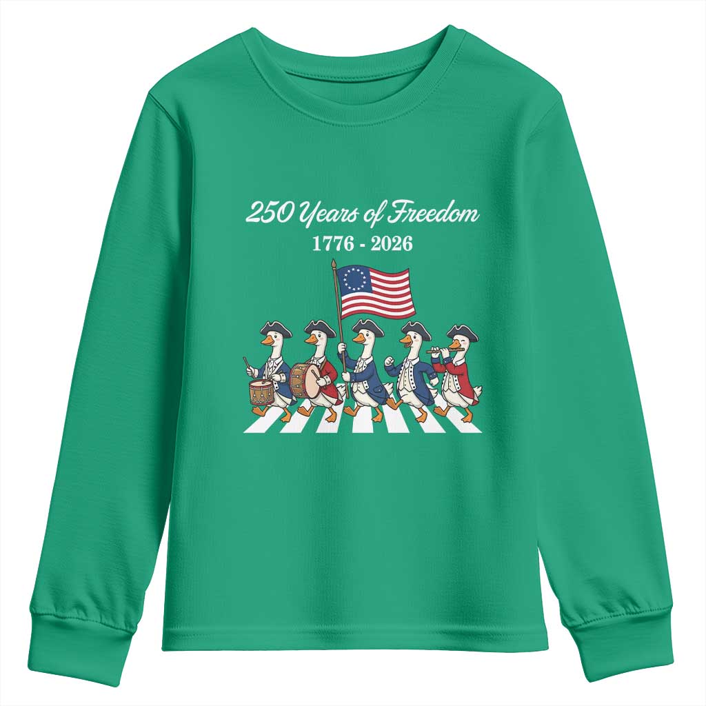 250 Years Of Freedom Youth Sweatshirt Silly Goose Patriotic 4th of July