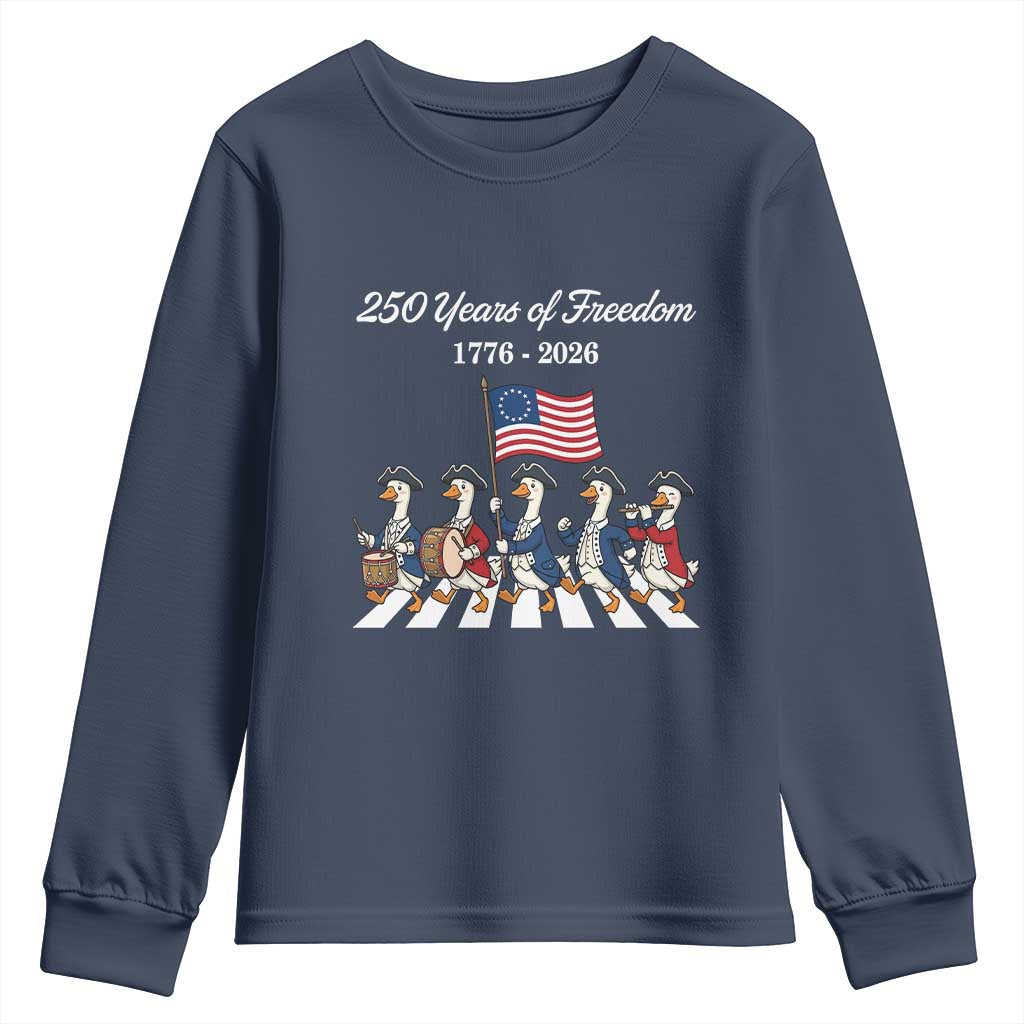 250 Years Of Freedom Youth Sweatshirt Silly Goose Patriotic 4th of July