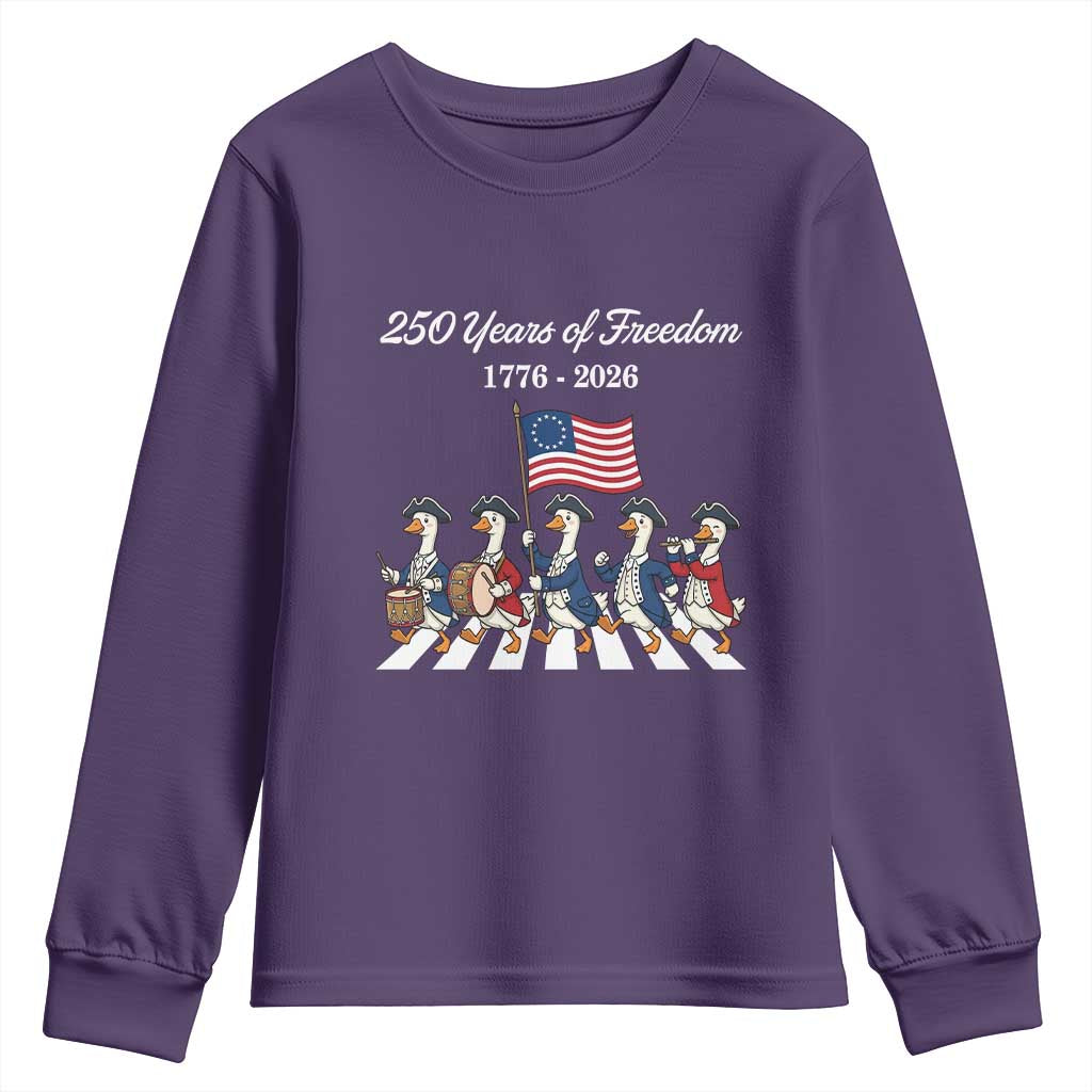 250 Years Of Freedom Youth Sweatshirt Silly Goose Patriotic 4th of July