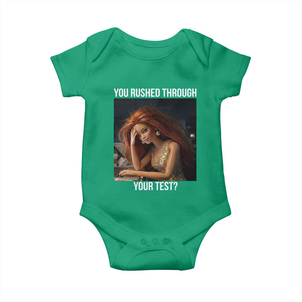 You Rushed Through Your Test Baby Onesie Funny Test Day Teacher Meme