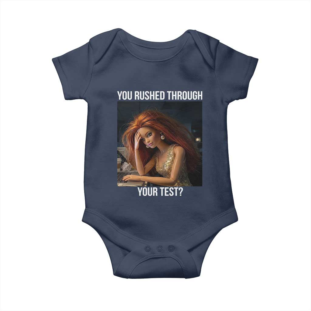 You Rushed Through Your Test Baby Onesie Funny Test Day Teacher Meme