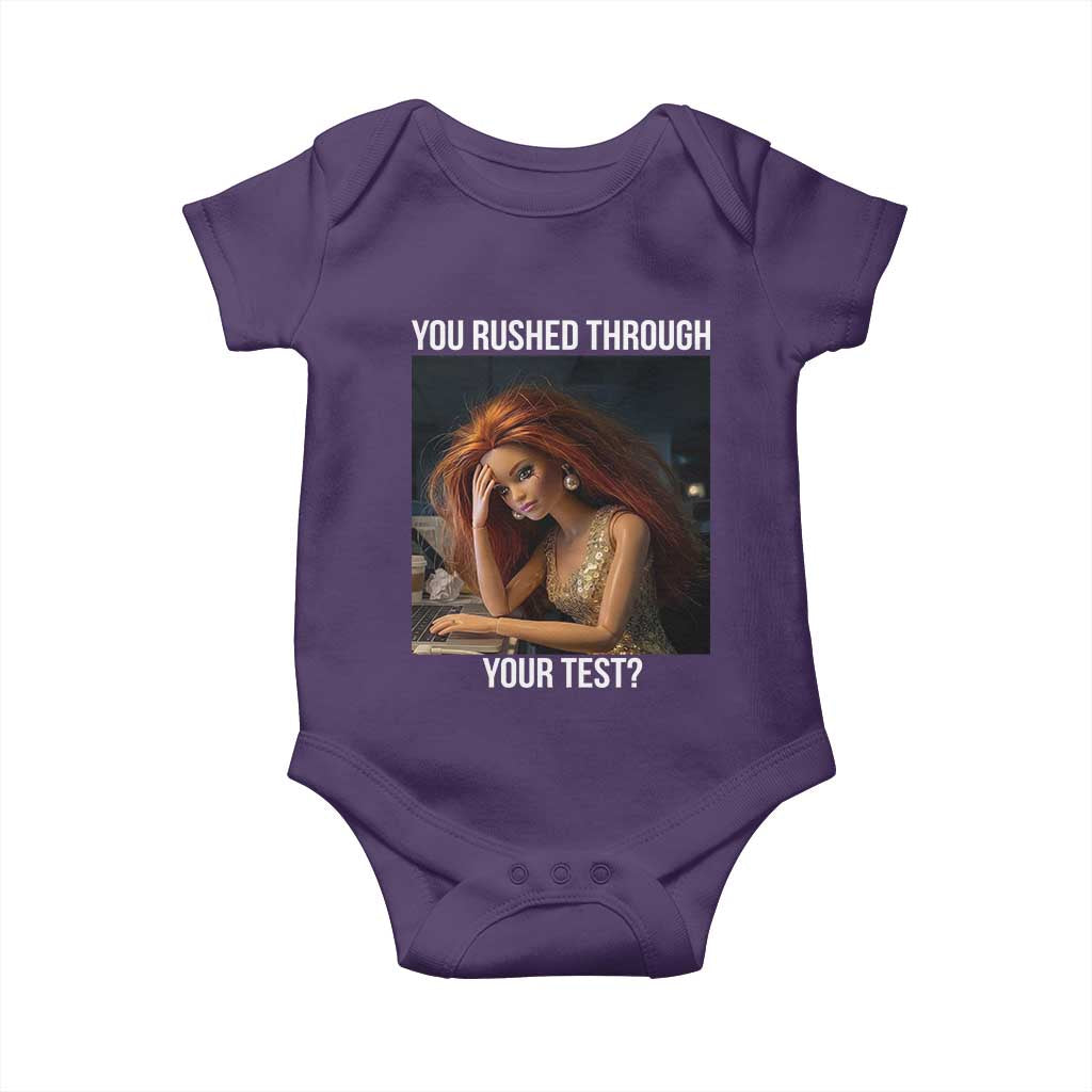 You Rushed Through Your Test Baby Onesie Funny Test Day Teacher Meme