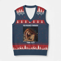 You Rushed Through Your Test V-Neck Knit Sweater Vest Funny Test Day Teacher Meme