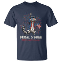 Feral & Free Funny Raccoon 4th of July T Shirt USA 250 Years Freedom Independence Anniversary Gift