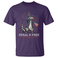 Feral & Free Funny Raccoon 4th of July T Shirt USA 250 Years Freedom Independence Anniversary Gift