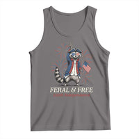 Feral and Free Funny Raccoon 4th of July Tank Top USA 250 Years Freedom Independence Anniversary Gift