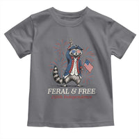 Feral & Free Funny Raccoon 4th of July Toddler T Shirt USA 250 Years Freedom Independence Anniversary Gift
