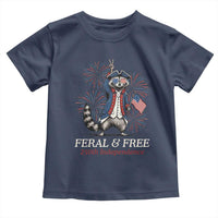 Feral & Free Funny Raccoon 4th of July Toddler T Shirt USA 250 Years Freedom Independence Anniversary Gift