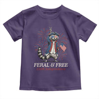 Feral & Free Funny Raccoon 4th of July Toddler T Shirt USA 250 Years Freedom Independence Anniversary Gift
