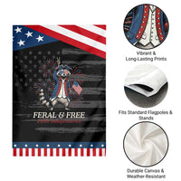 Feral and Free Funny Raccoon 4th of July Patriotic Garden Flag USA 250 Years Freedom Independence Anniversary Gift