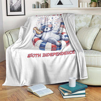 Feral and Free Funny Raccoon 4th of July Throw Blanket 250 Years Of Freedom