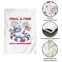 Feral and Free Funny Raccoon 4th of July Garden Flag 250 Years Of Freedom