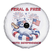 Feral and Free Funny Raccoon 4th of July Spare Tire Cover 250 Years Of Freedom