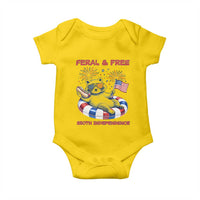 Feral & Free Funny Raccoon 4th of July Baby Onesie 250 Years Of Freedom