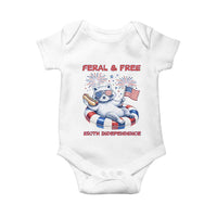 Feral & Free Funny Raccoon 4th of July Baby Onesie 250 Years Of Freedom